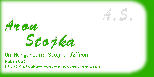 aron stojka business card